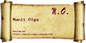 Manit Olga névjegykártya